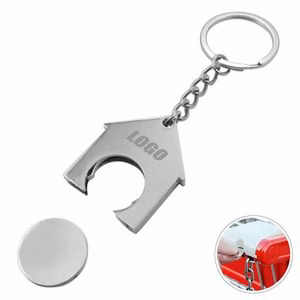 Portable House Trolley Locker Coin Keychain
