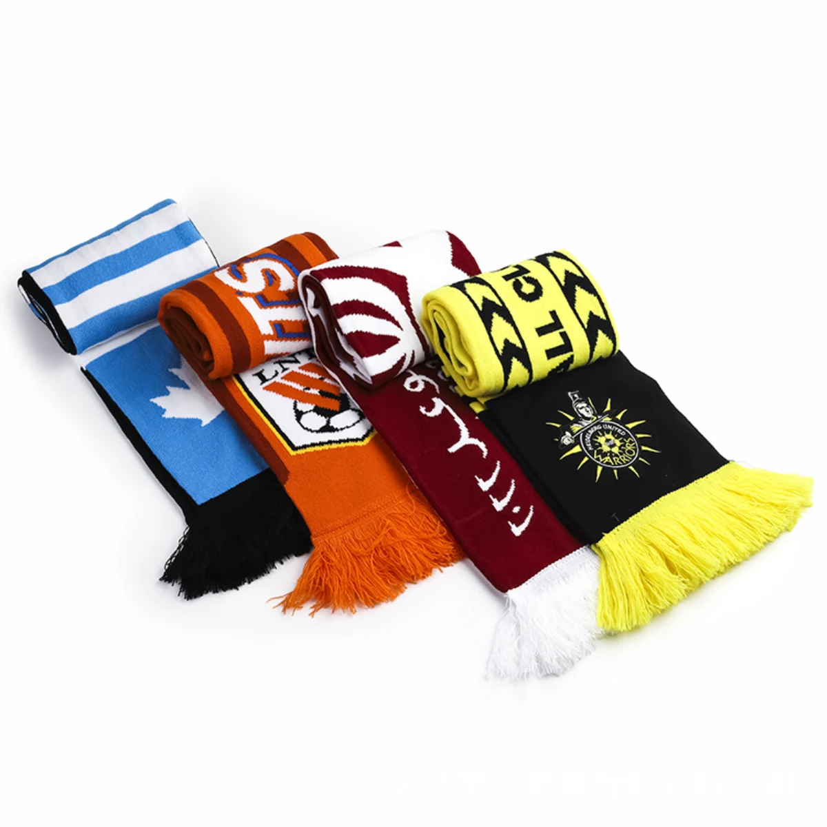 Jacquard Knitting Sports Fan Scarf with Tassels 1