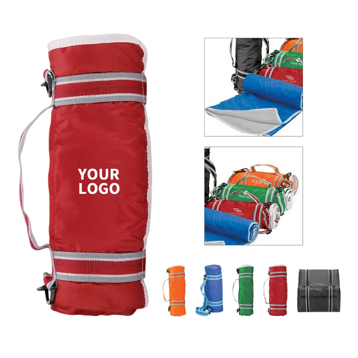 Roll Up Fleece Picnic Blanket 57" x 48" 1