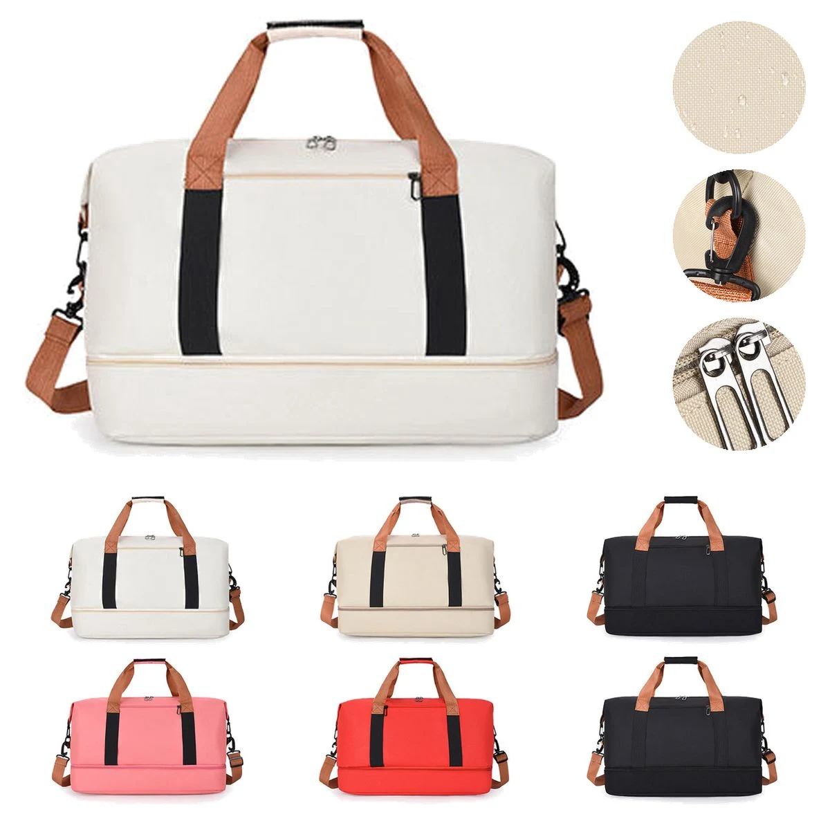 Shoe Compartment Workout Oxford Gym Travel Bag 1