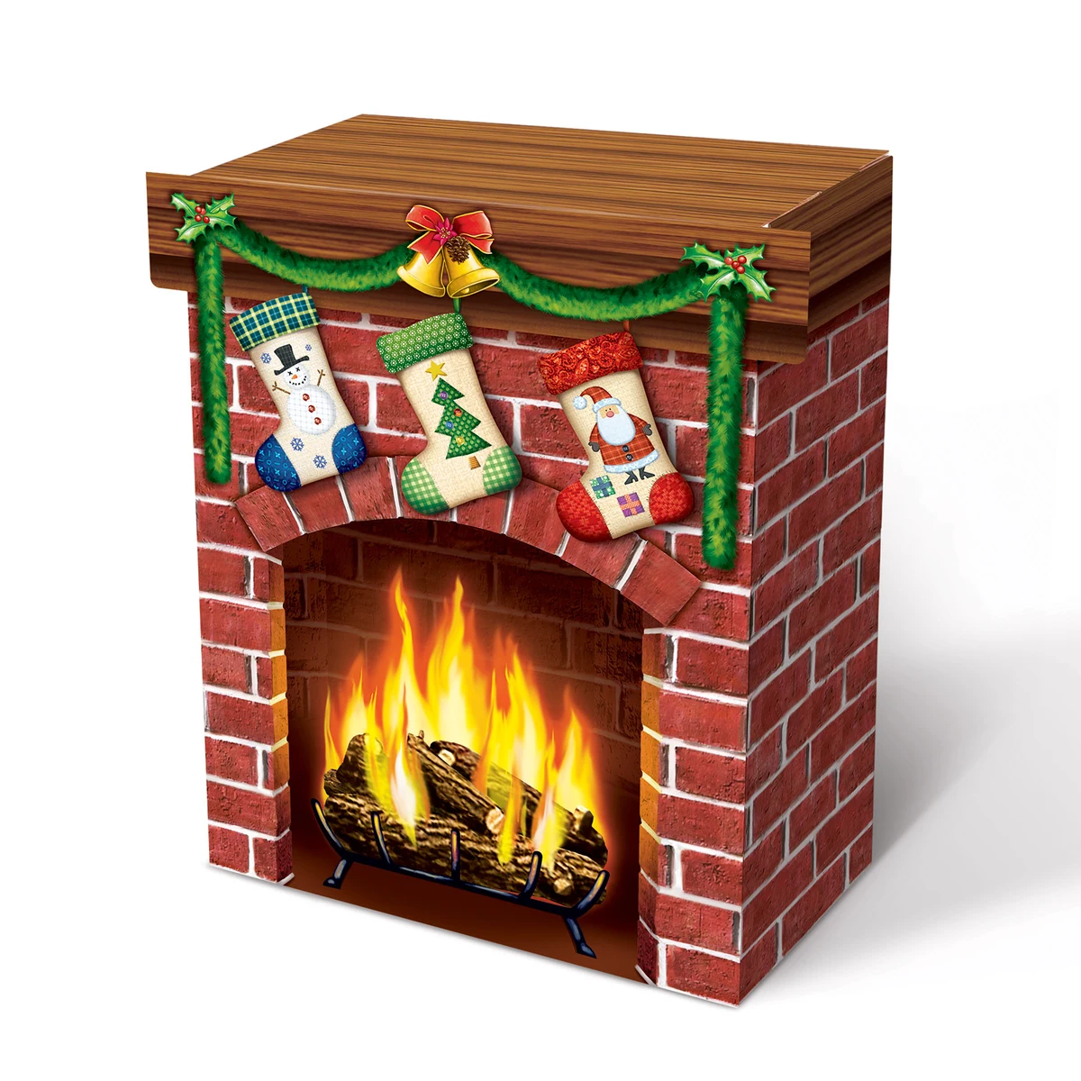 3-D Christmas Fireplace Prop 1
