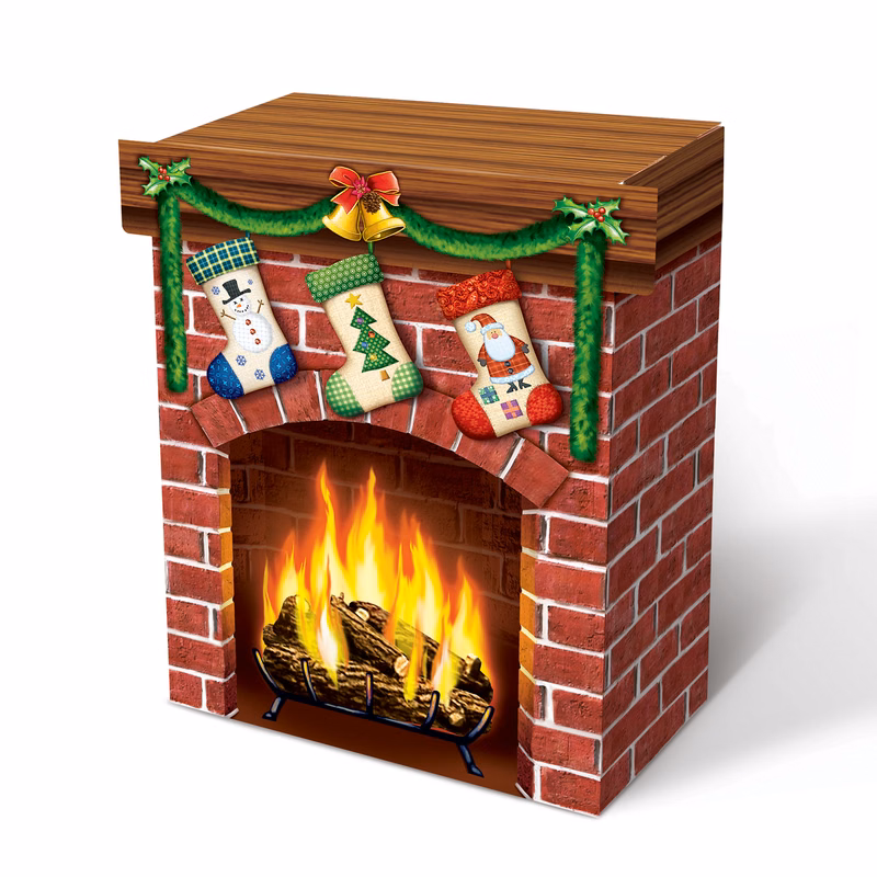 3-D Christmas Fireplace Prop