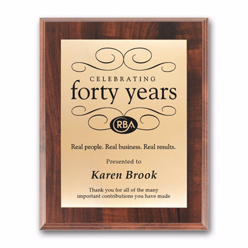Screenprint Brass - Walnut Finish