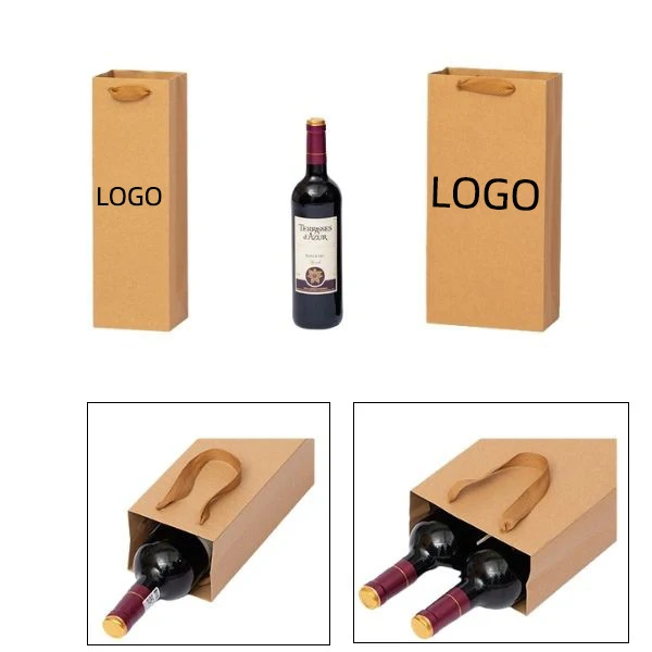 Kraft Paper Single Bottle Bag 1