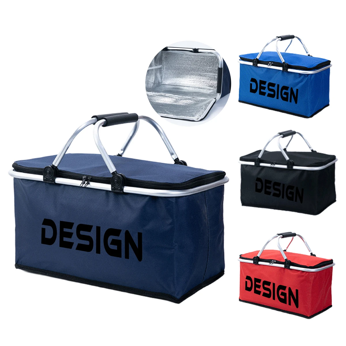 MOQ 50 Portable Foldable Picnic Basket Insulated Lunch Bag 1