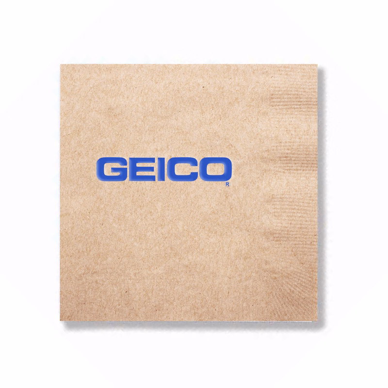 Foil Stamped 1-Ply Kraft Beverage Napkin