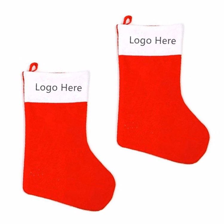 Christmas Santa Stocking Red Felts Hanging Sock