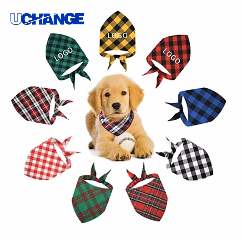 Plaid Triangle Pet Bandana Bib Stylish Scarf for Dogs & Cats