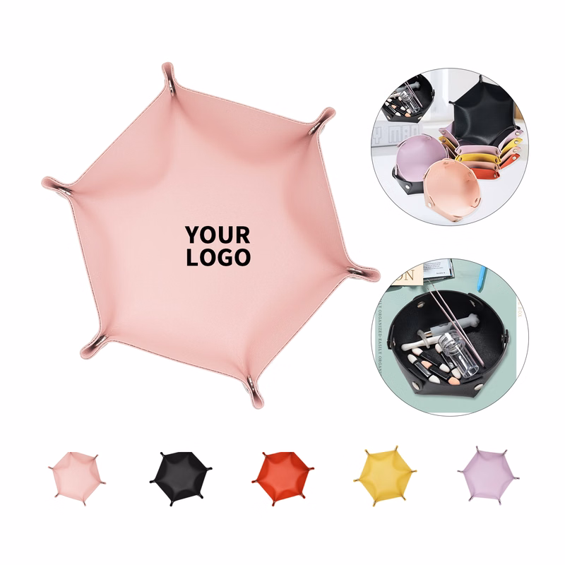 PU Leather Hexagon Cosmetic Storage Box