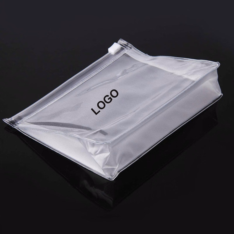 Clear Waterproof Cosmetic Bag with Zipper Closure
