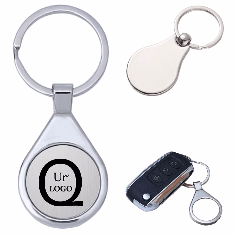 Metal Drop-Shaped Keychain