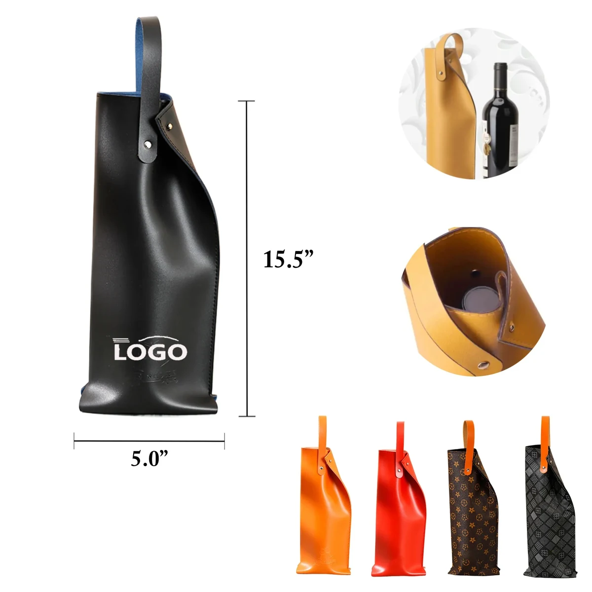 MOQ50 PU Leather Wine Tote Bag Gift Box 1