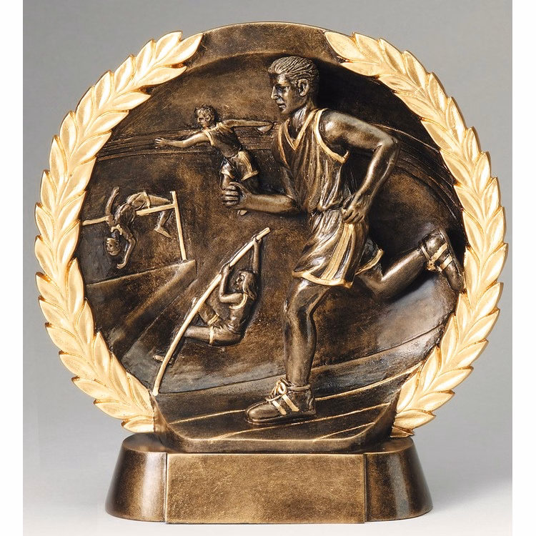 Track Male High Relief Circular Plate Award