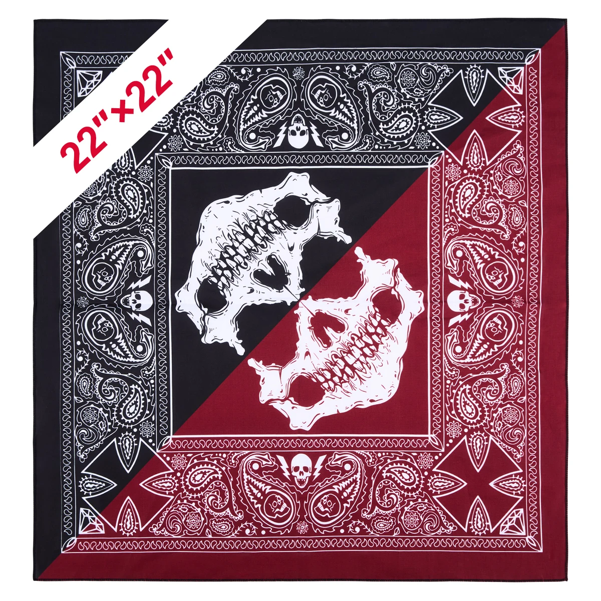 100% Cotton Square Bandanna (22x22 Inch) 1