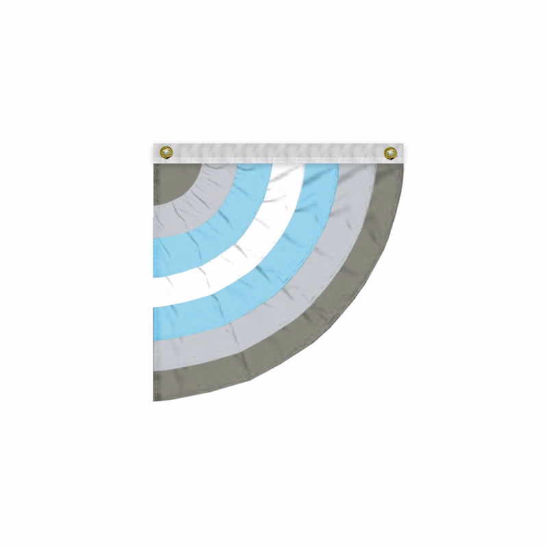 3'x3' Demiboy Pleated Half Fan- Right Side