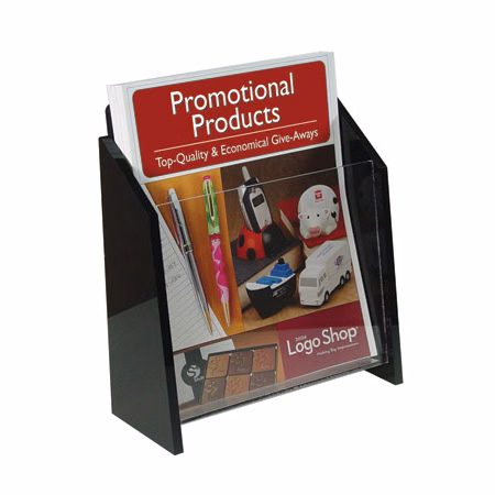 Wall Mount Brochure Holder with Angled Sides - 1-tier, 1-pocket - 8.5w