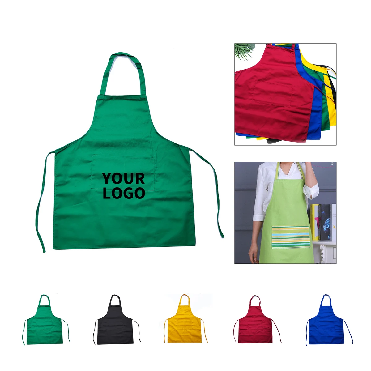 Polyester Kitchen Apron With Pocket 1