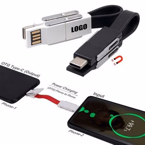 Magnetic OTG Multi USB Charging Cable With Keyring And Dual Compatibility
