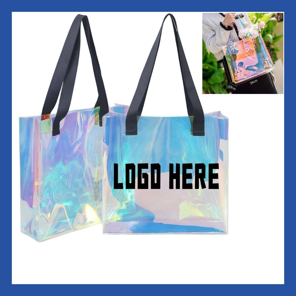 Transparent Colorful PVC Shopping Handbag 1