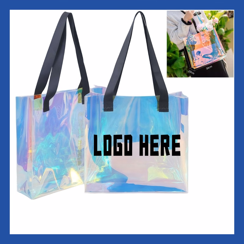 Transparent Colorful PVC Shopping Handbag