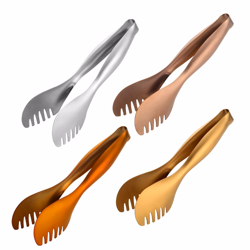 Stainless Steel Kitchen Cooking Food Tongs Serving Clamps