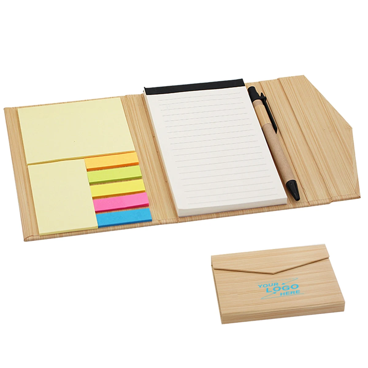 Kraft Notebook w/Pen And Sticky Flags 1