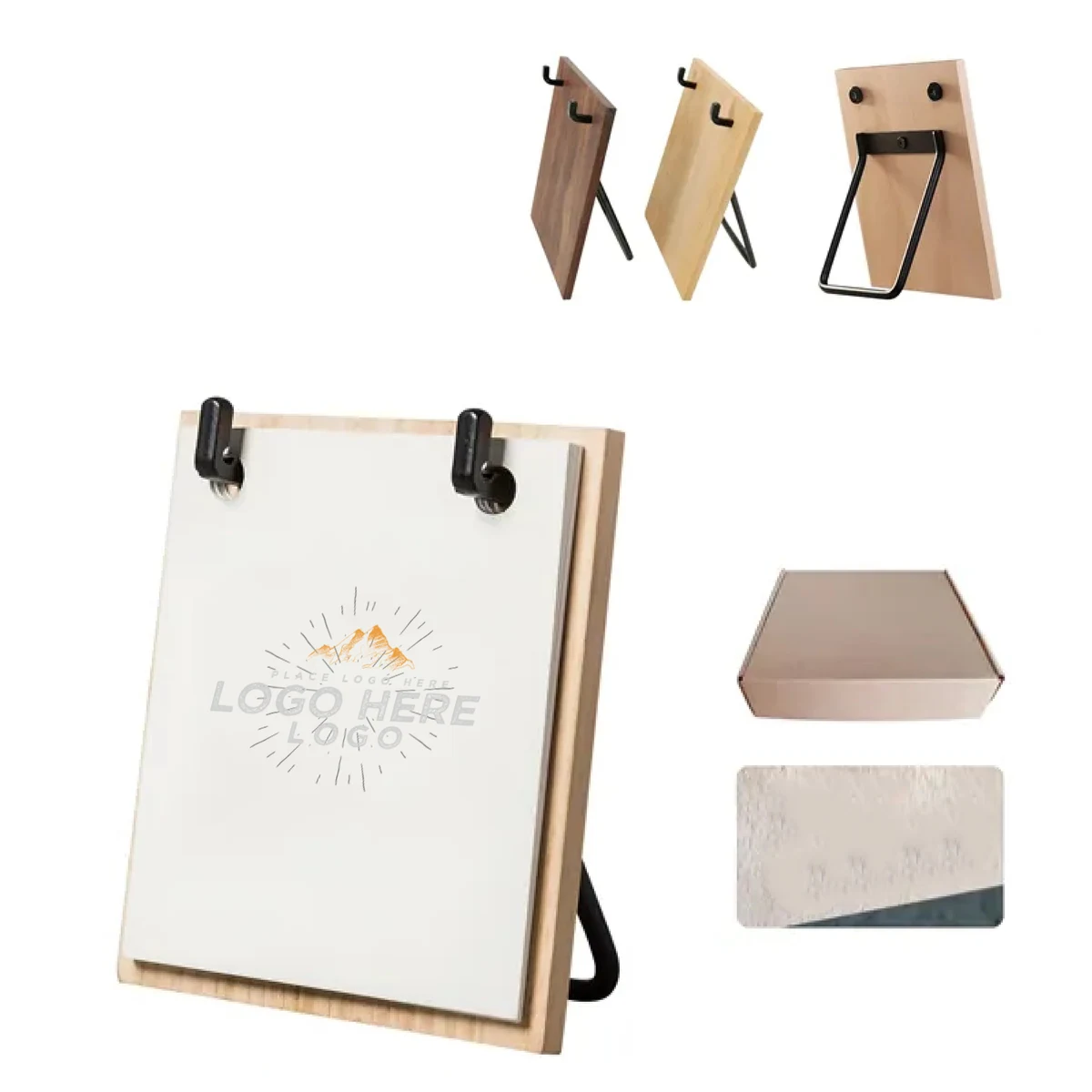 MOQ 500 Eco-Friendly 8x6.5 Inch Wooden Perpetual Flip Calendar 1
