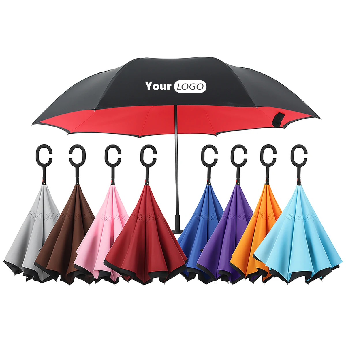 Double Layer Inverted Umbrella With C Handle 1