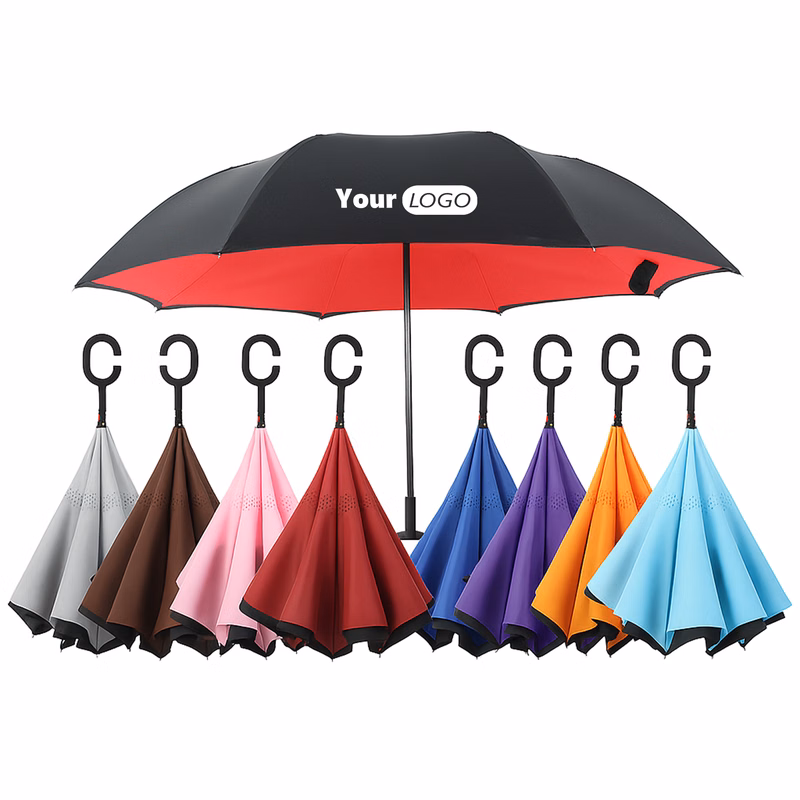 Double Layer Inverted Umbrella With C Handle