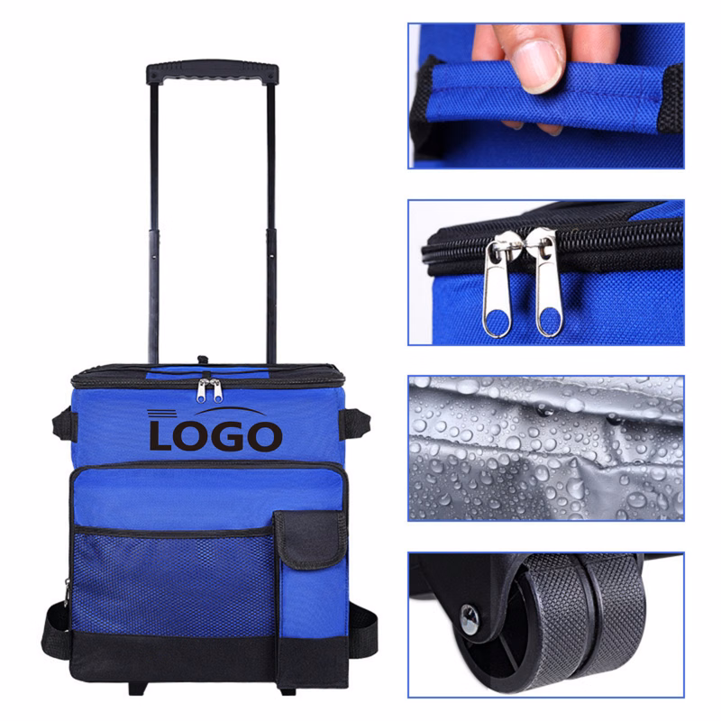 Leakproof Wheeled Collapsible Cooler Bag With Handle