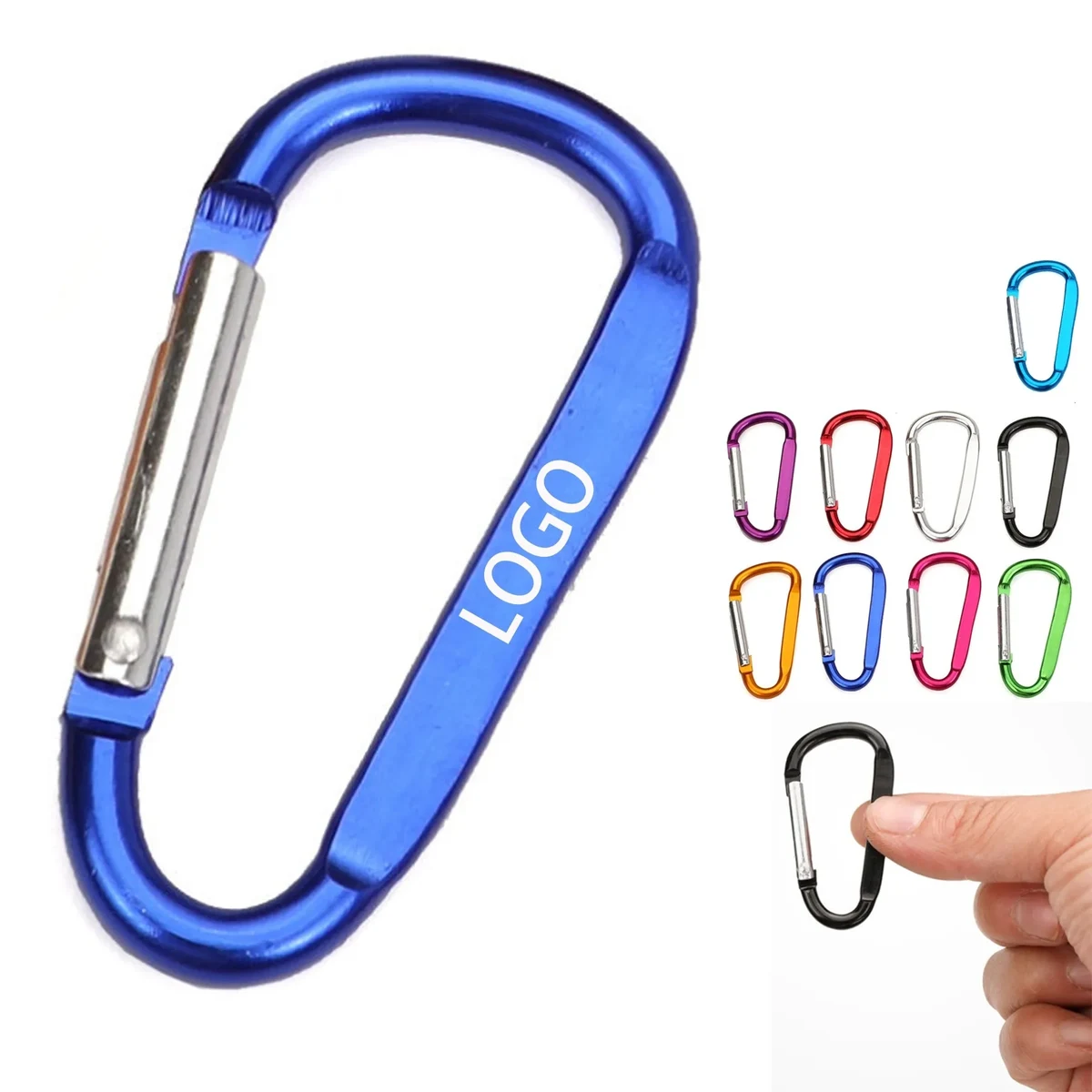 3" Aluminum Flat Type Carabiner Keychain D Shape Buckle 1