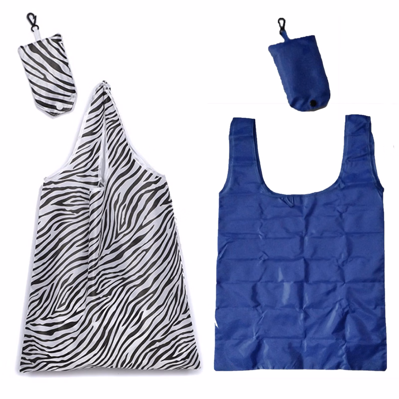 Reusable Shopping Bags Eco Friendly Large Tote Bag Foldable With Pouch