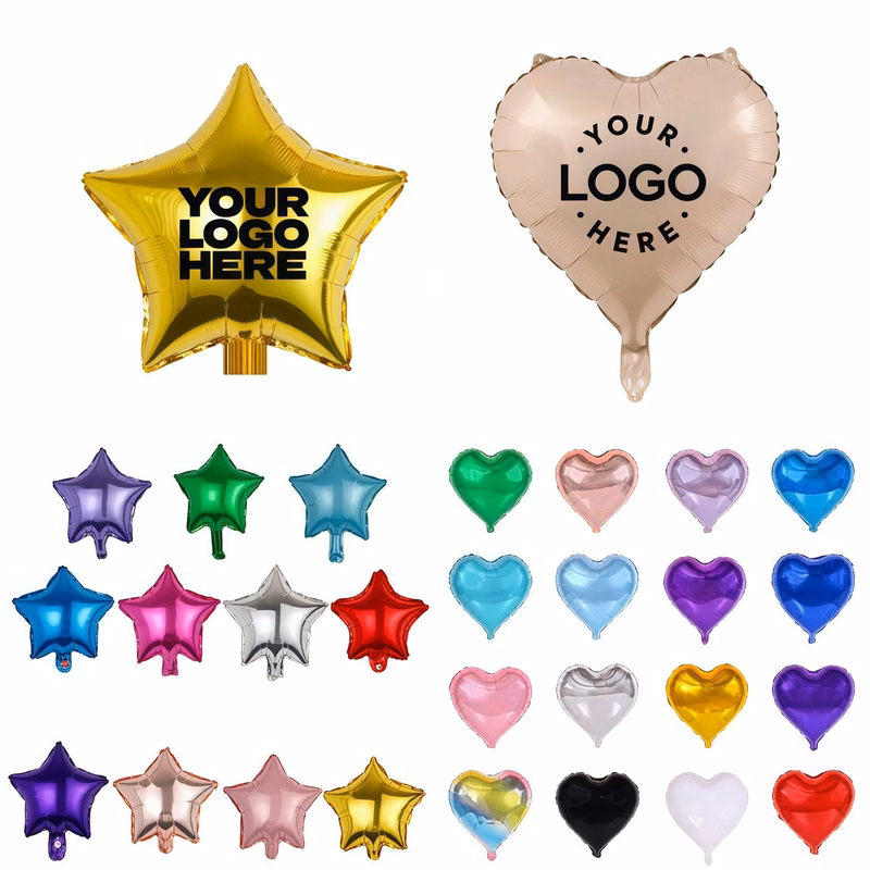 18 Inch Star & Heart Shaped Foil Party Balloons