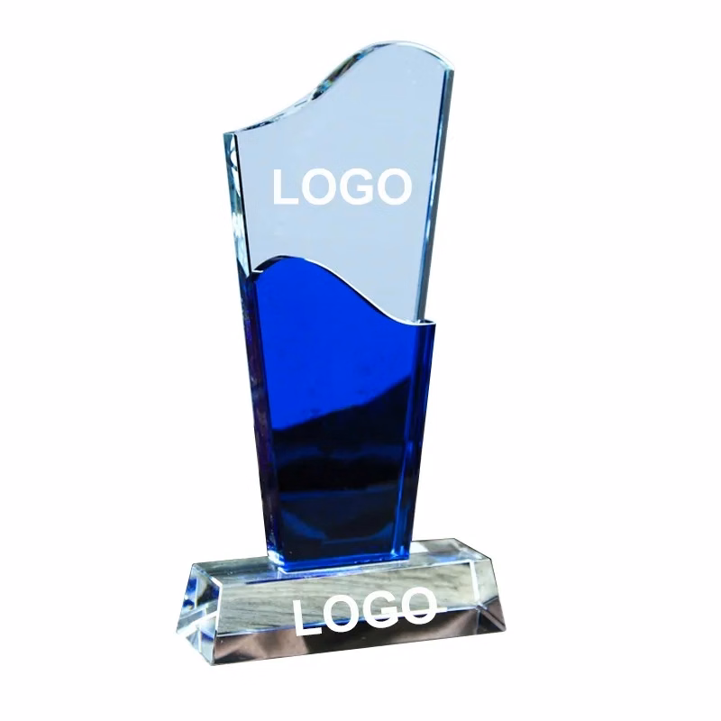 Optical Crystal Wave Blue Award