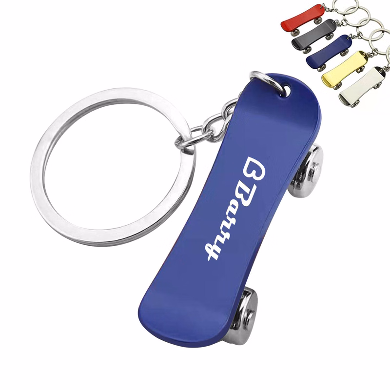 Skateboard Shaped Pendant Keychain