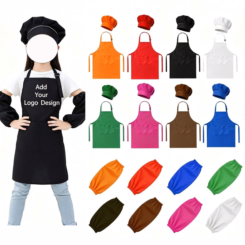 Custom Professional Kids' Apron & Chef Hat Set