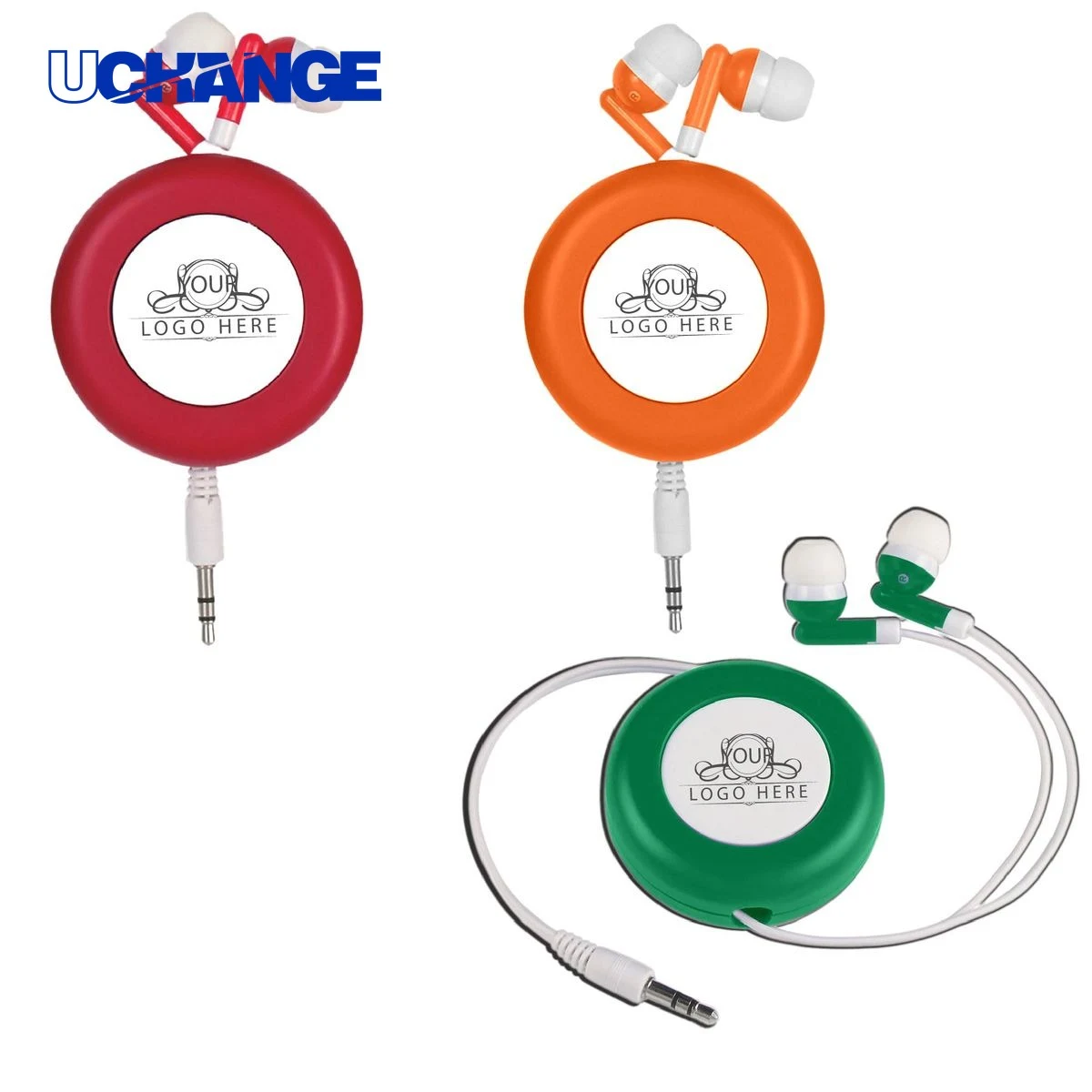 Round Retractable Earbuds Headset 1