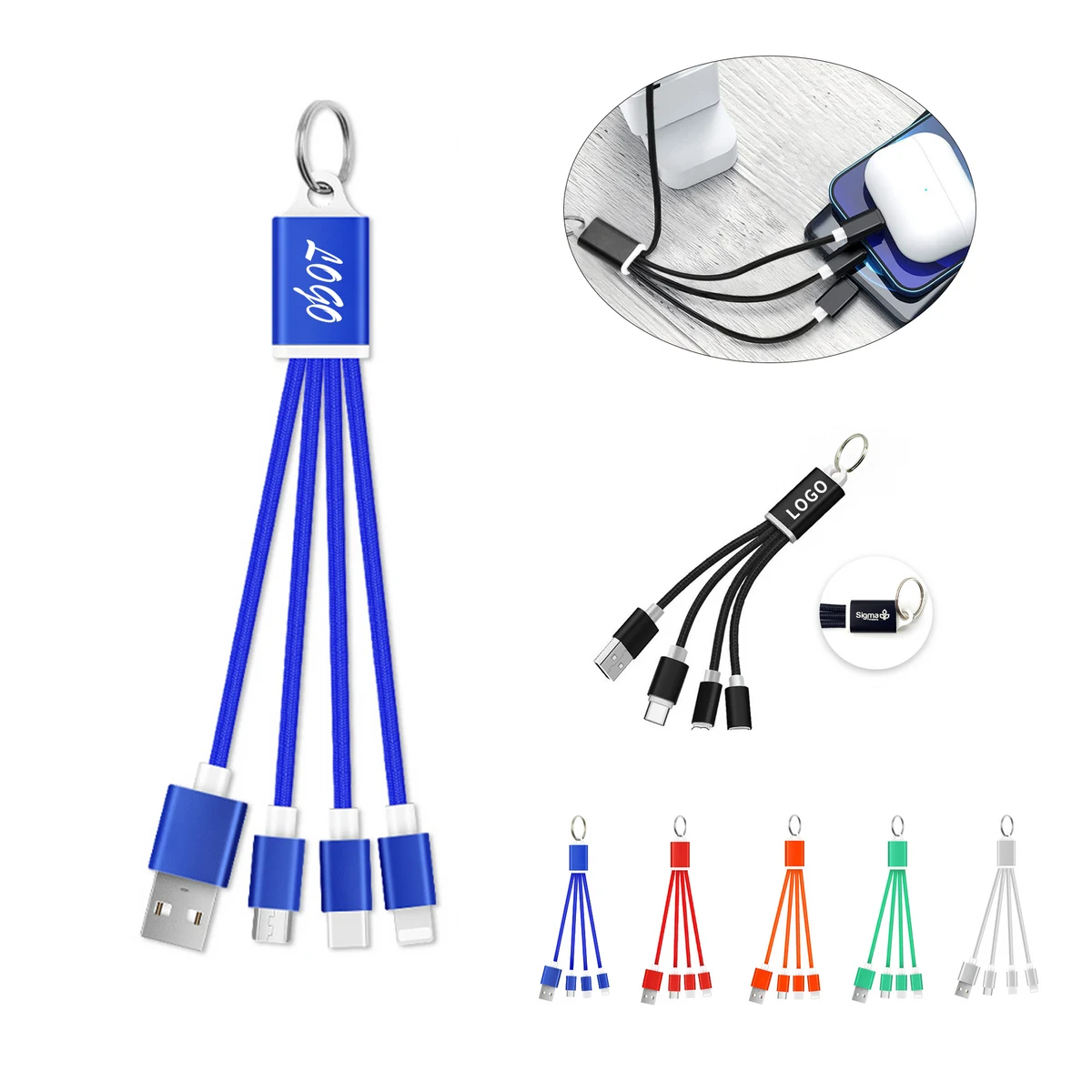 Keychain Three In One Data Cable 1