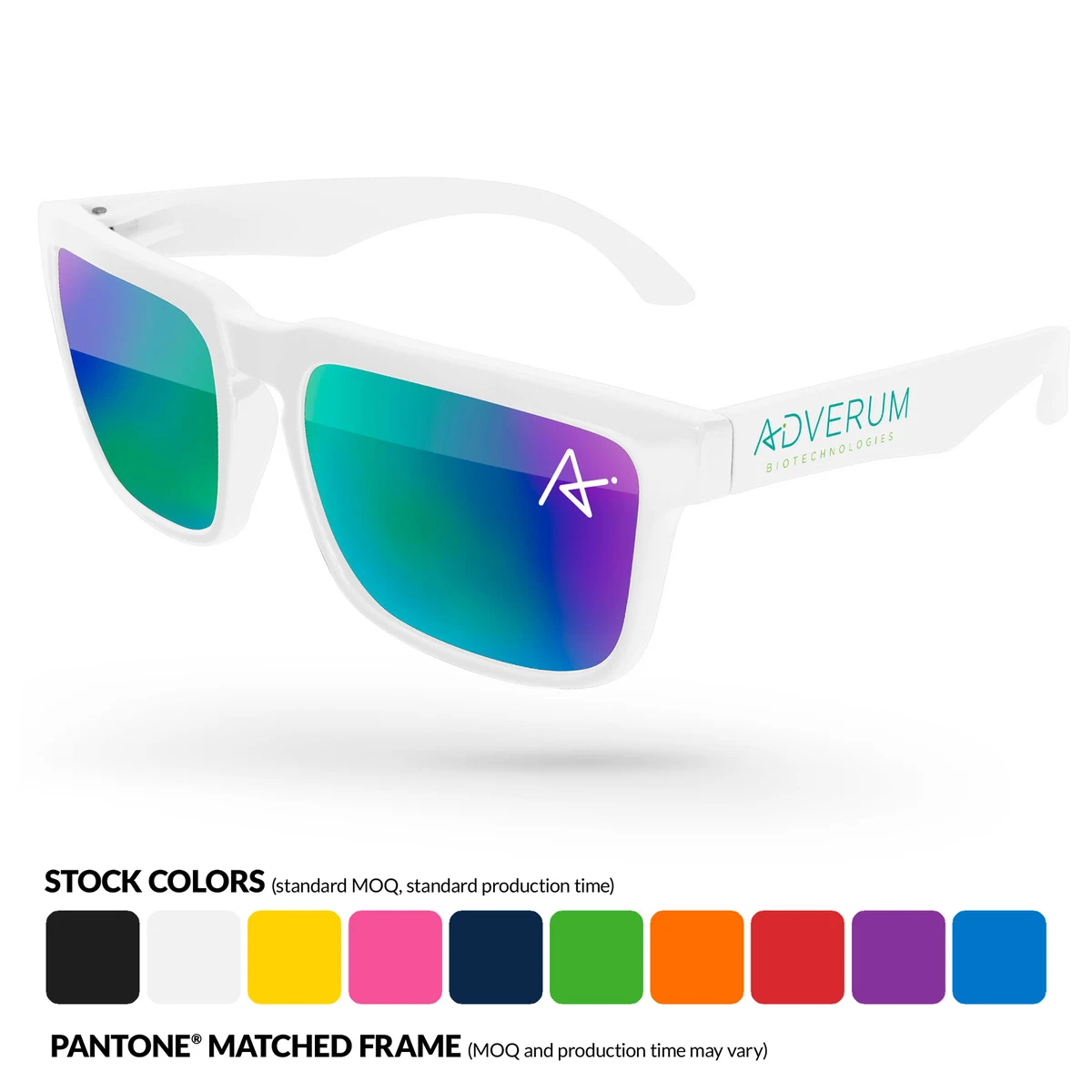Mirror Heat Sunglasses w/ Lens & Temple Imprint 1