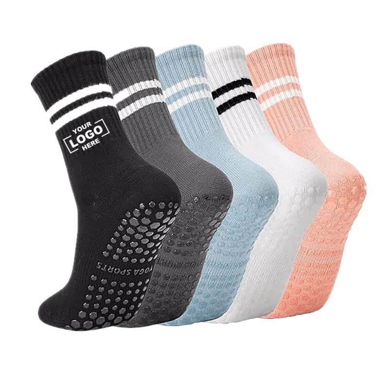 Long And Tube Pilates Socks With Non Slip Grippers