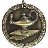 Lamp of Knowledge XR200 Series Medal, 2" 1
