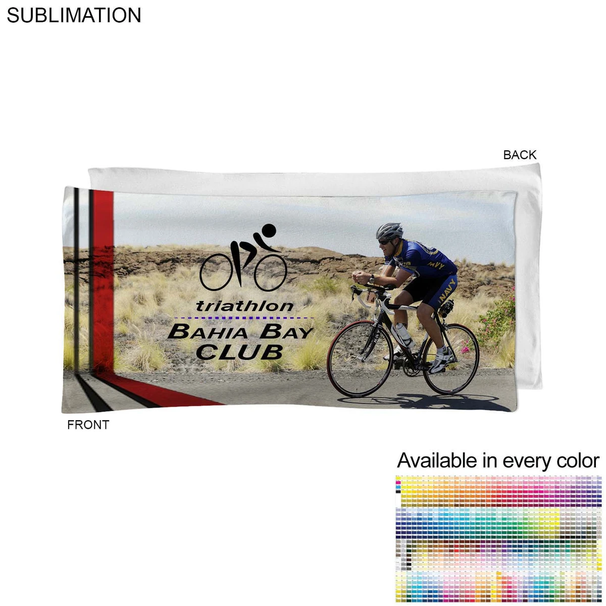 Absorbent Microfiber Dri-Lite Terry Cycling Towel, 20x40, Sublimated Edge to Edge 1 side 1