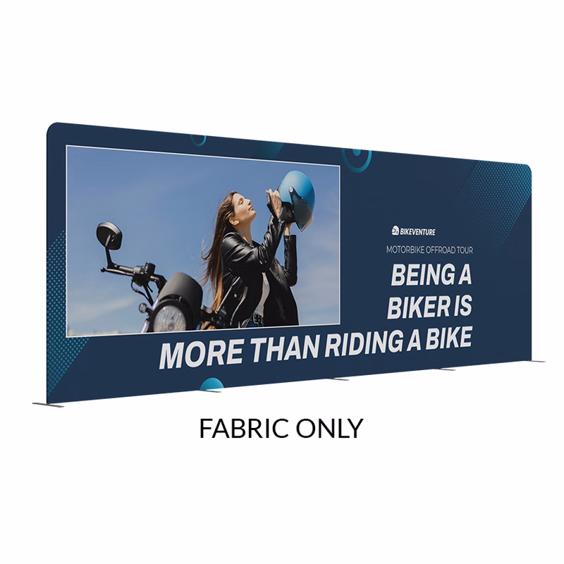 30'w x 10'h Xtra Tall Xpress Straight Display Wall - Fabric Only 1 Side Imprint