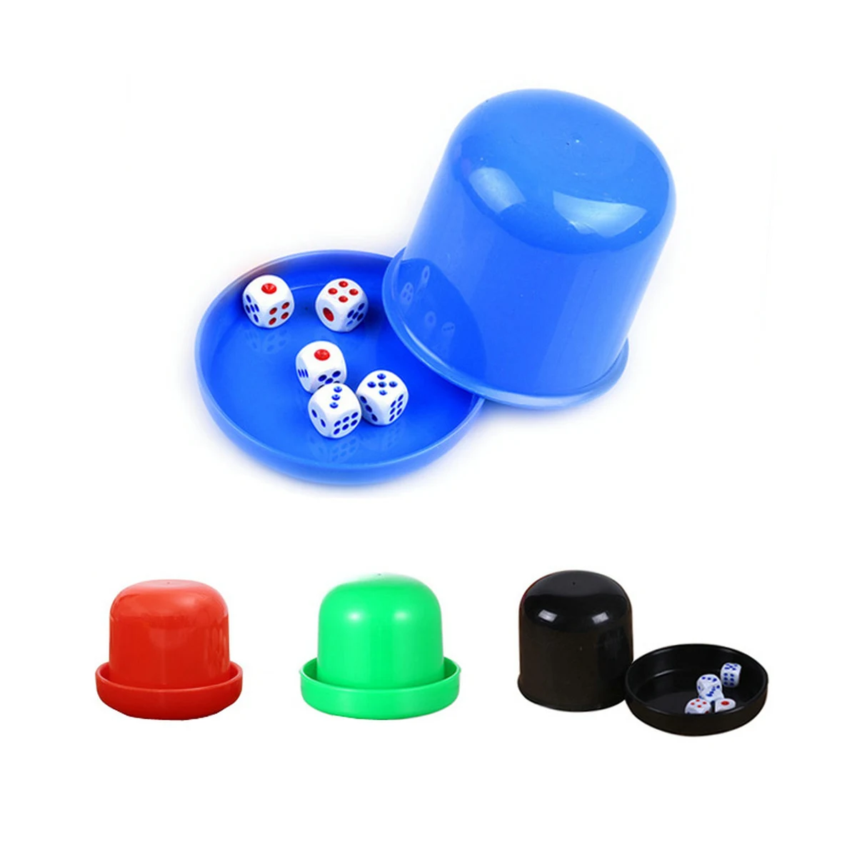Dice Cup Set with Tray/Lid and 5 Dices Gambling 1
