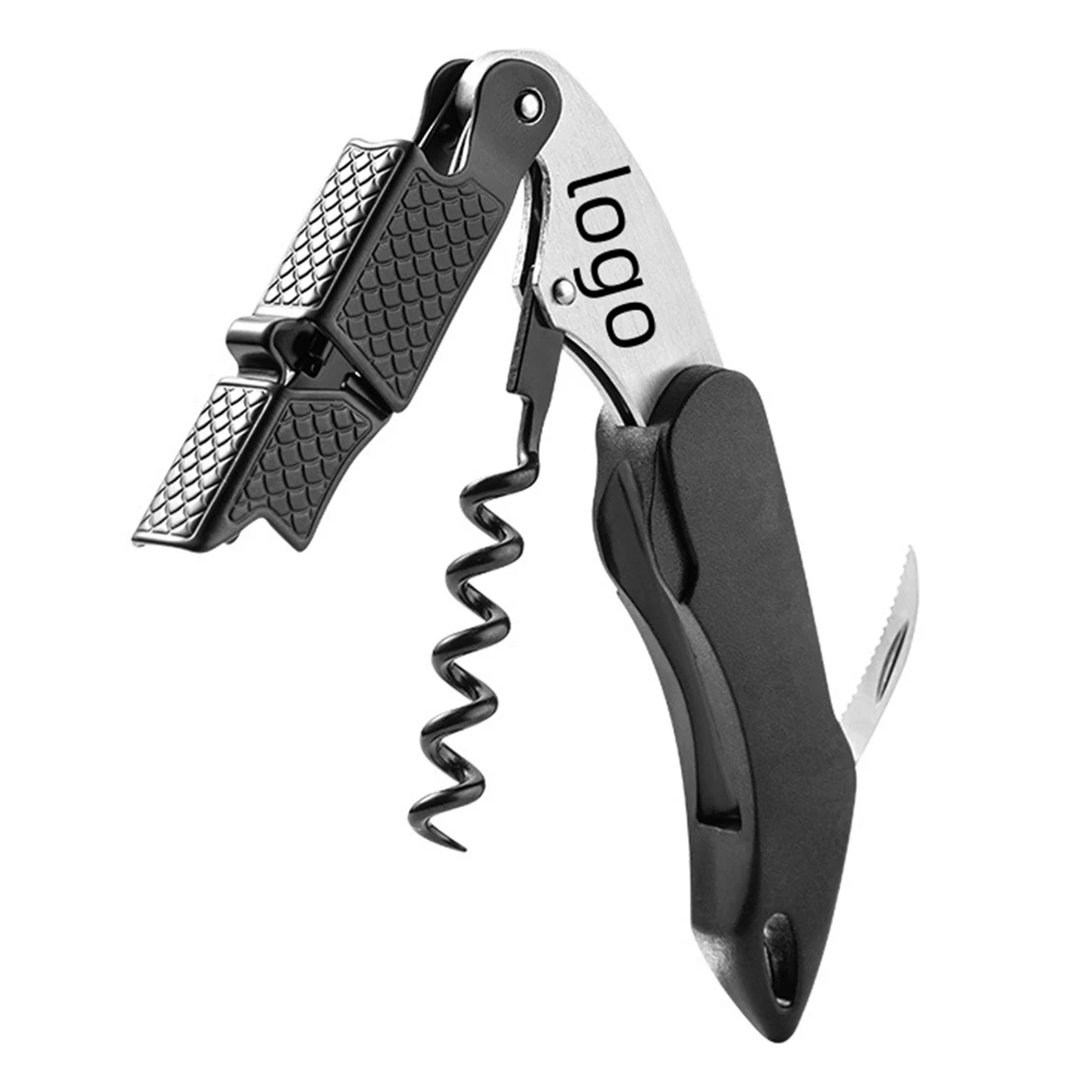 Compact Wine and Beer Opener with Serrated Knife 1