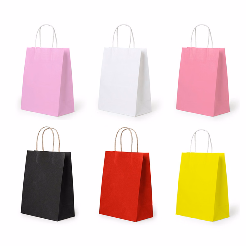 Multi-Colored Kraft Paper Shopping Bag