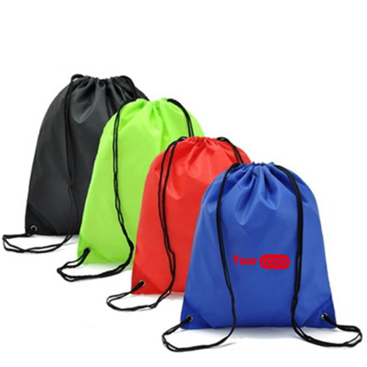 Waterproof 210D Polyester Travel Drawstring Backpack Bag 1
