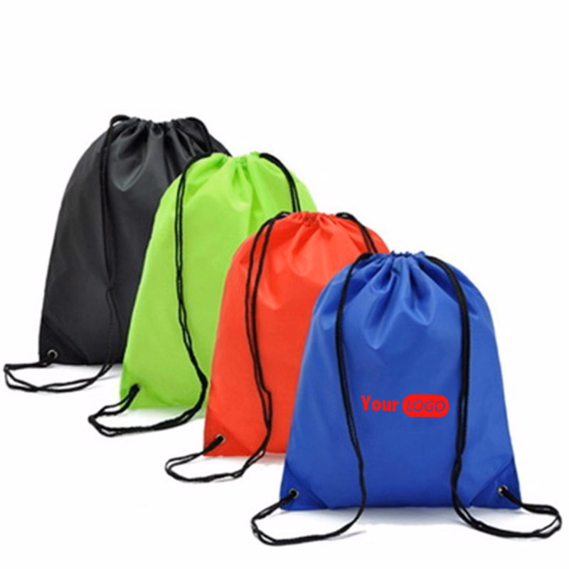 Waterproof 210D Polyester Travel Drawstring Backpack Bag
