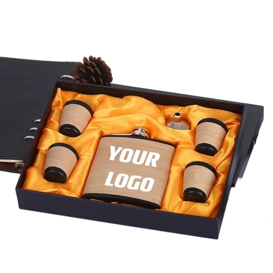 6 oz Stainless Steel Liquor Flask Gift Set 1