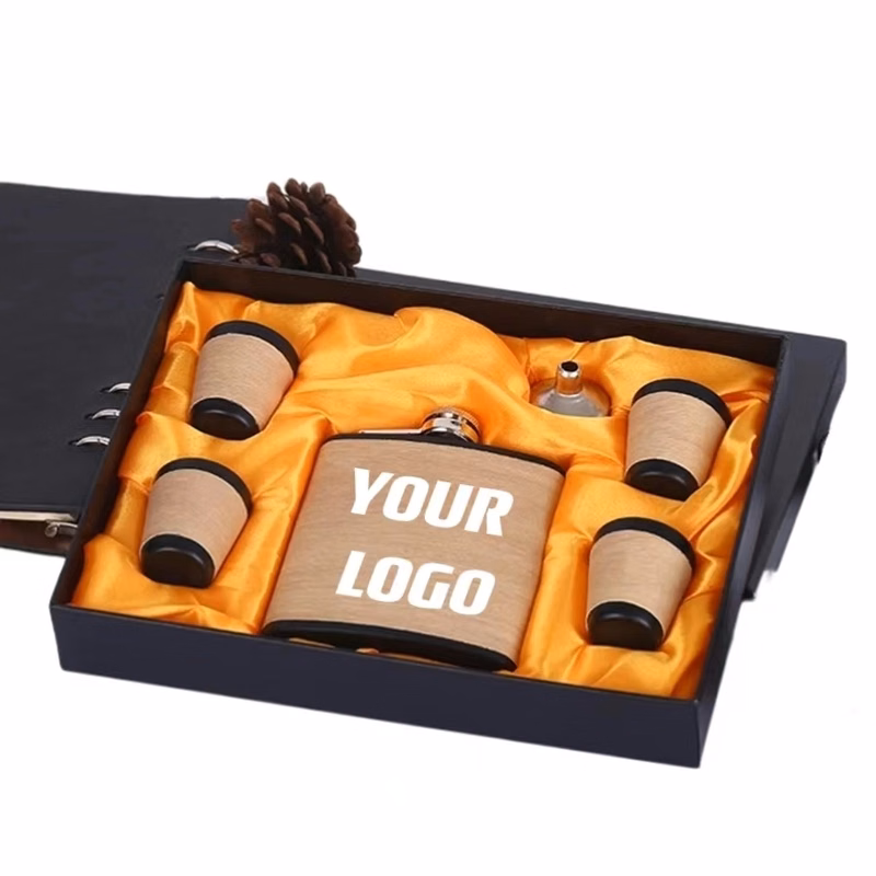 6 oz Stainless Steel Liquor Flask Gift Set